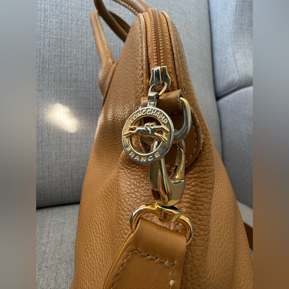 Longchamp Vintage Au Sultan Camel Leather Crossbody Bag Made in France - Picture 6 of 15